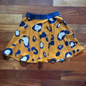 3.1 Phillip Lim Mustard Skater Skirt with Navy and White Spots